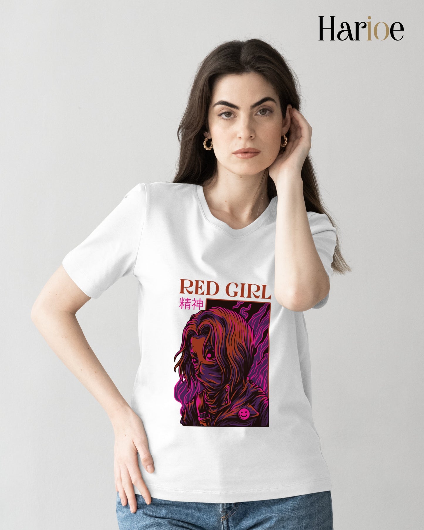 RED GIRL – Bold & Confident Women's T-Shirt | Harioe