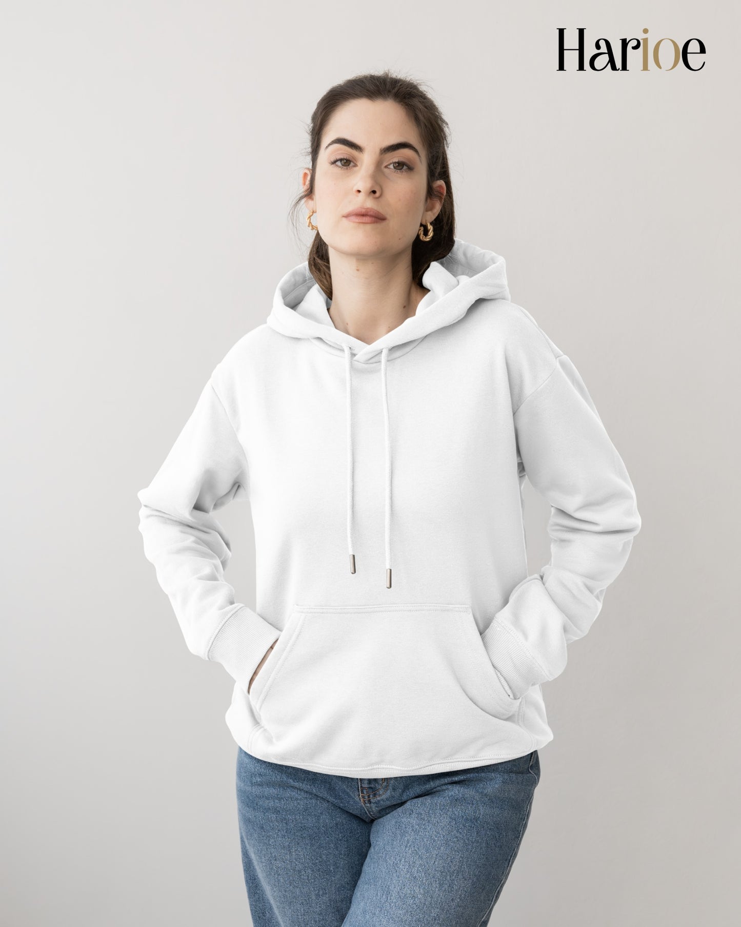 PURE IVORY – Classic White Women's Hoodie | Harioe