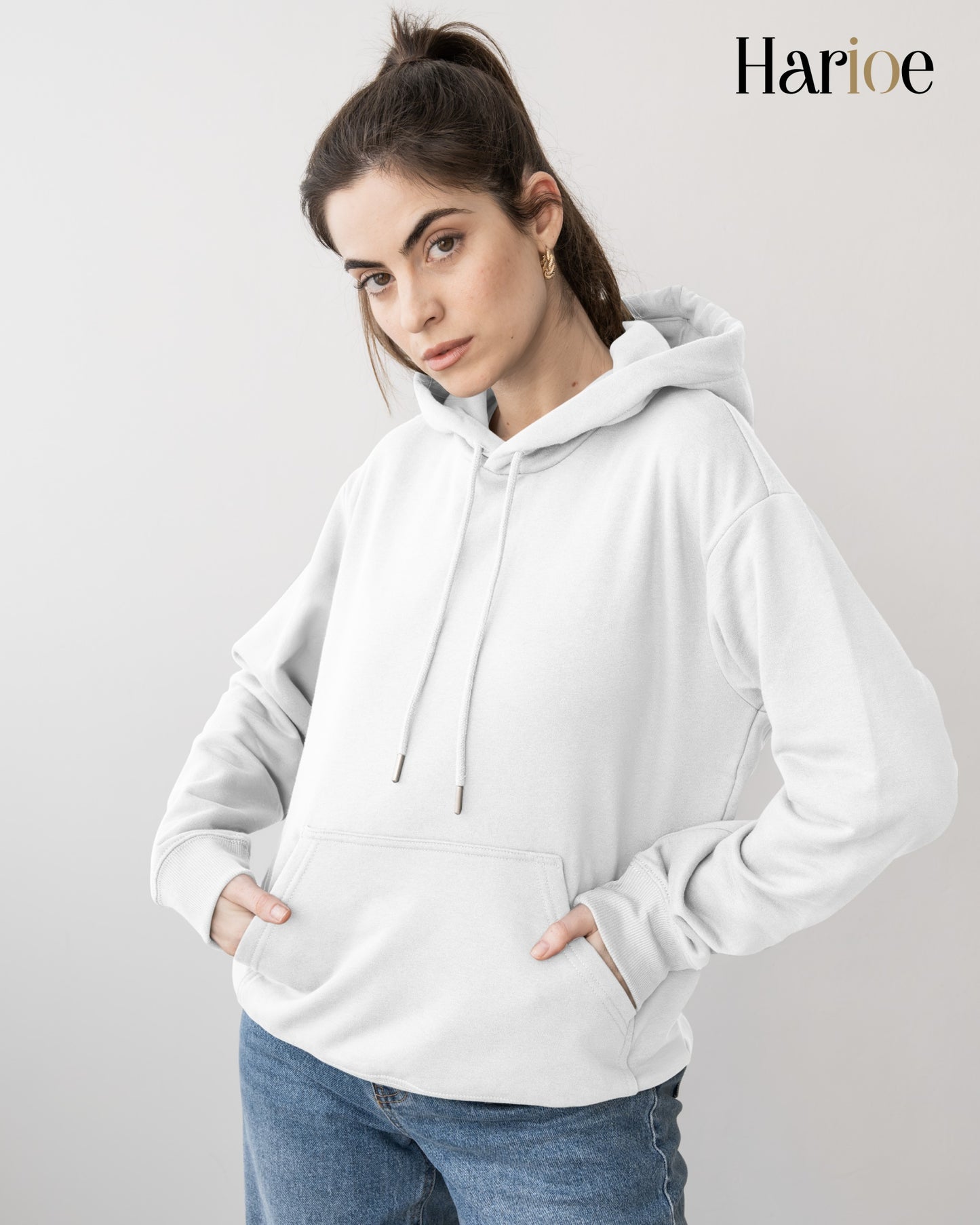 PURE IVORY – Classic White Women's Hoodie | Harioe