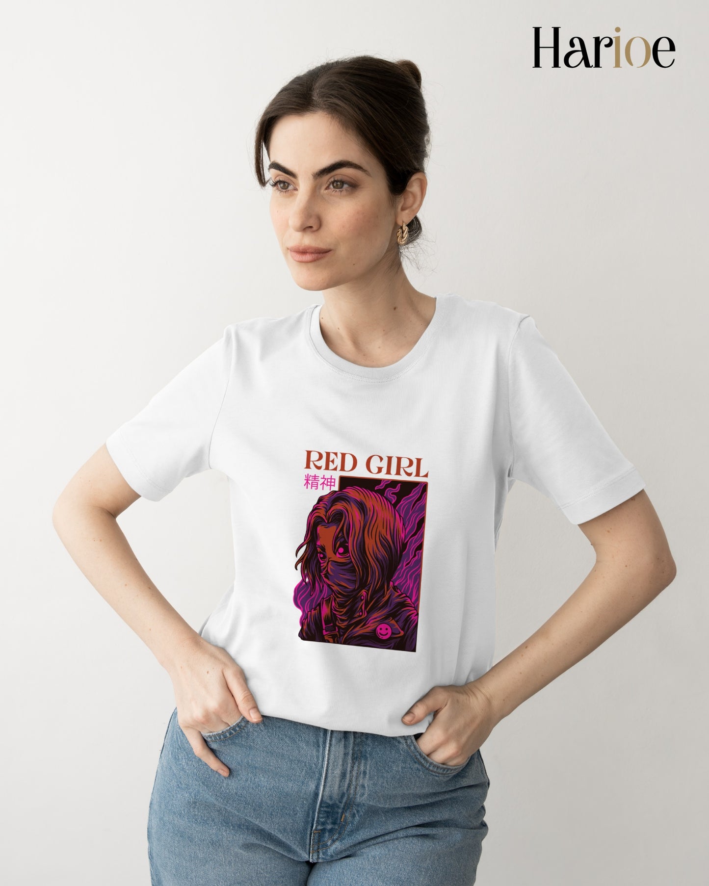 RED GIRL – Bold & Confident Women's T-Shirt | Harioe